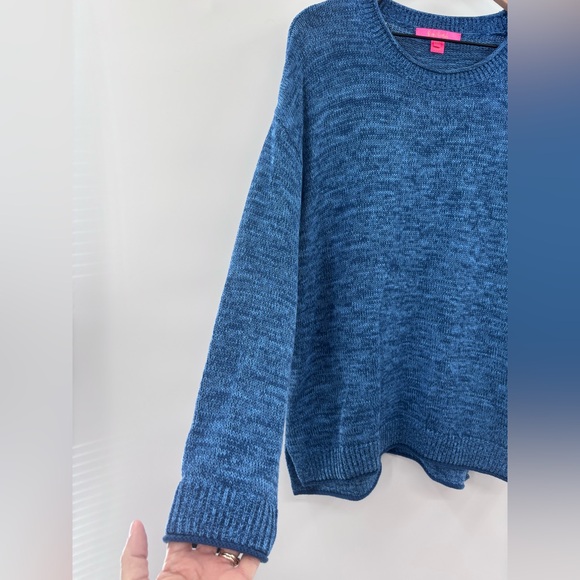 Lilly Pulitzer Bayport Vibrant Aegean Navy Blue Crew Neck Sweater Size XL - Picture 7 of 8